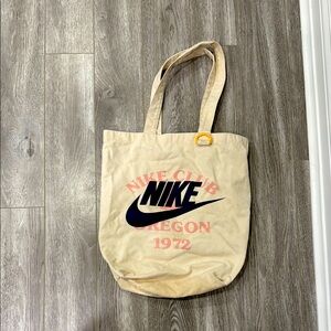 Nike Beige Tote with Black and Pink Print